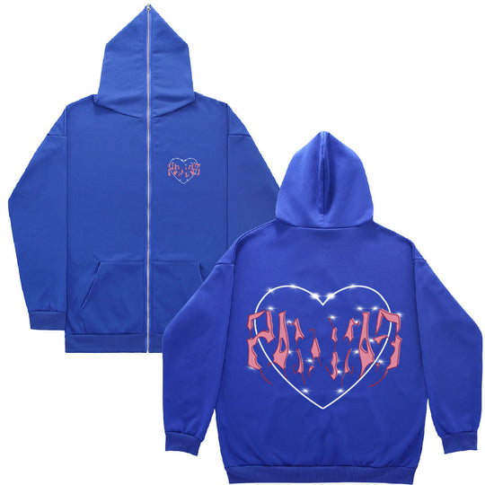 Damen Kapuzenjacke mit einzigartigem Herzdesign und durchgehendem Reißverschluss Fudus