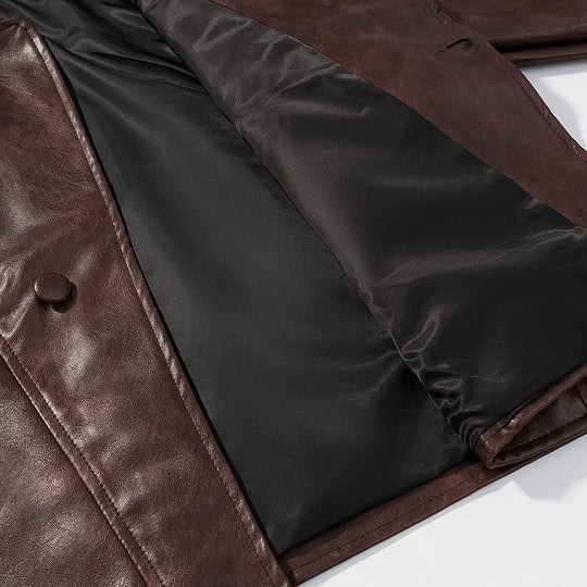 Damen Kunstlederjacke im modernen Schnitt mit lässigen Taschen Fudus