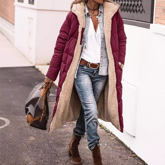 Damen kuscheln langer Daunenmantel Fudus