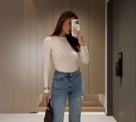 Damen Langarm-Top mit Funktionsdetails Fudus