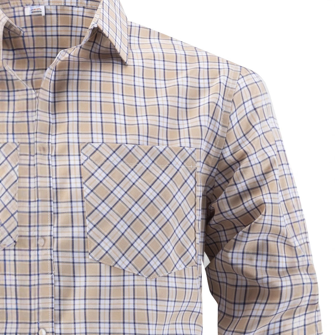 Herren modernes Karohemd mit Brusttasche und bequemer Passform Fudus