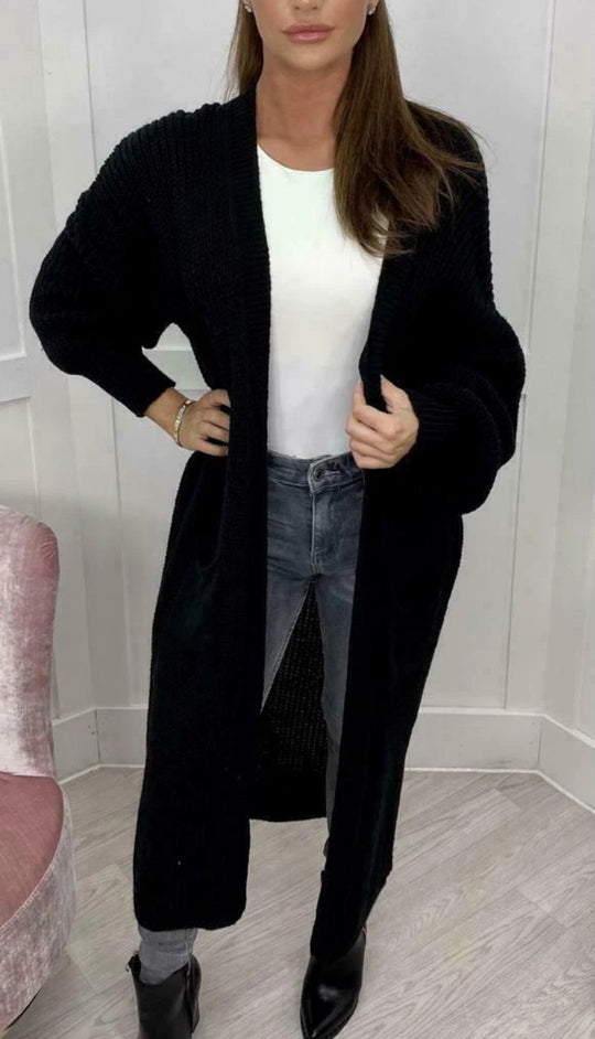 Damen Grobstrickcardigan mit lässiger Passform und langen Ärmeln Fudus