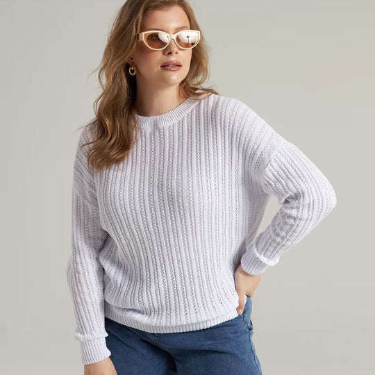 Damen Grobstrickpullover mit strukturiertem Muster Fudus