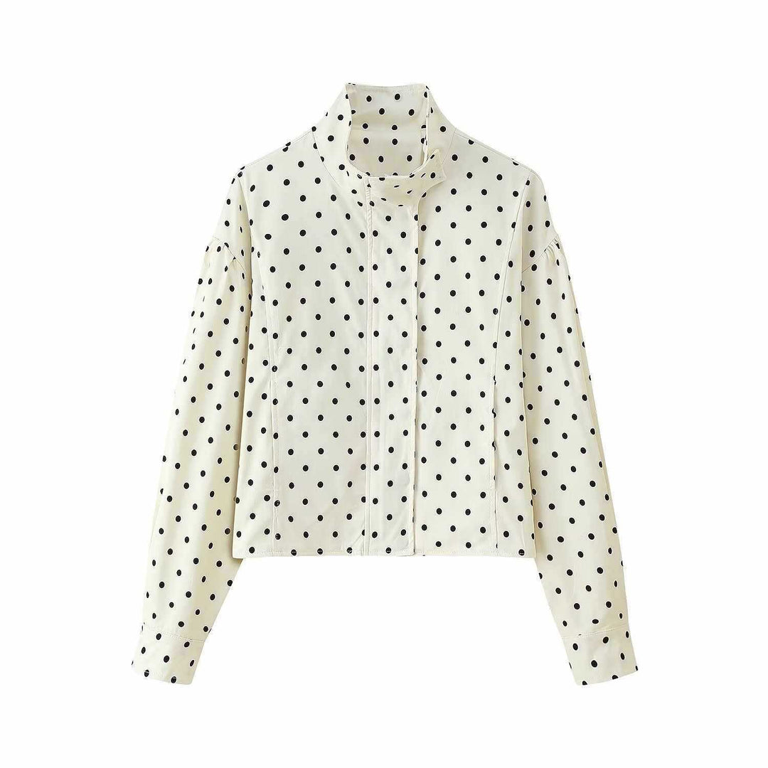 Damen lässige Blousonjacke mit Punkten Fudus