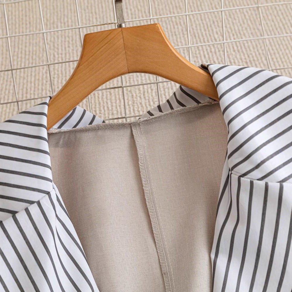 Damen Eleganter Leinenblazer mit extra weitem Schnitt und modernen Details Fudus