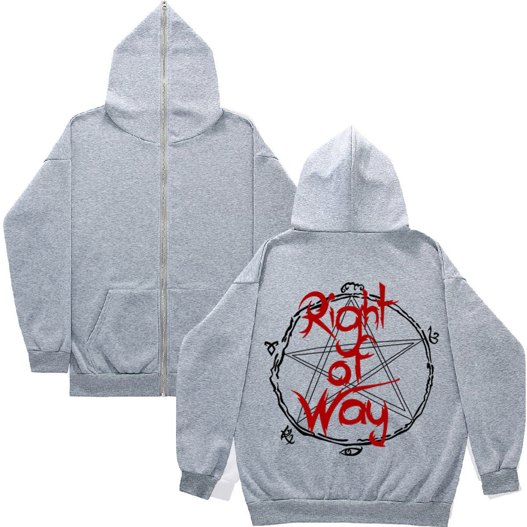 Damen Kapuzenjacke mit einzigartigem grafischem Design und Reißverschluss Fudus