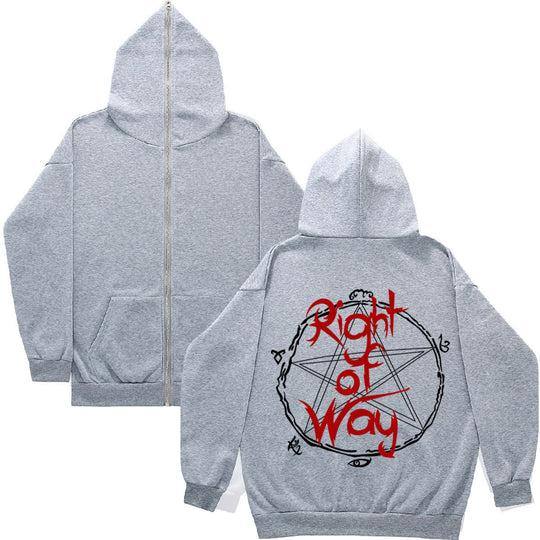 Damen Kapuzenjacke mit einzigartigem grafischem Design und Reißverschluss Fudus