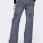 Damen Jeans Weit Geschnitten Seitliche Streifen Sportlich