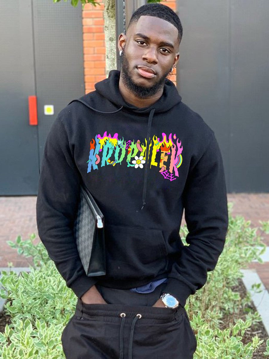 Damen Kapuzenpullover mit kreativem Foliendesign und bequemer Passform Fudus