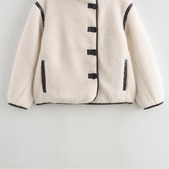 Damen kuschelige Fleecejacke mit hochschließendem Kragen und praktischen Taschen Fudus