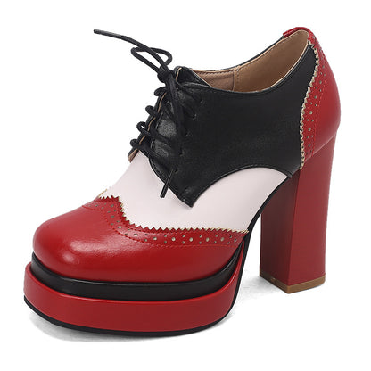 Damen Schnürpumps mit auffälligem Blockabsatz Fudus