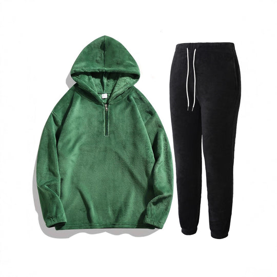 Damen Kapuzensweater und Jogginghose Set aus kuscheligem Fleece Fudus