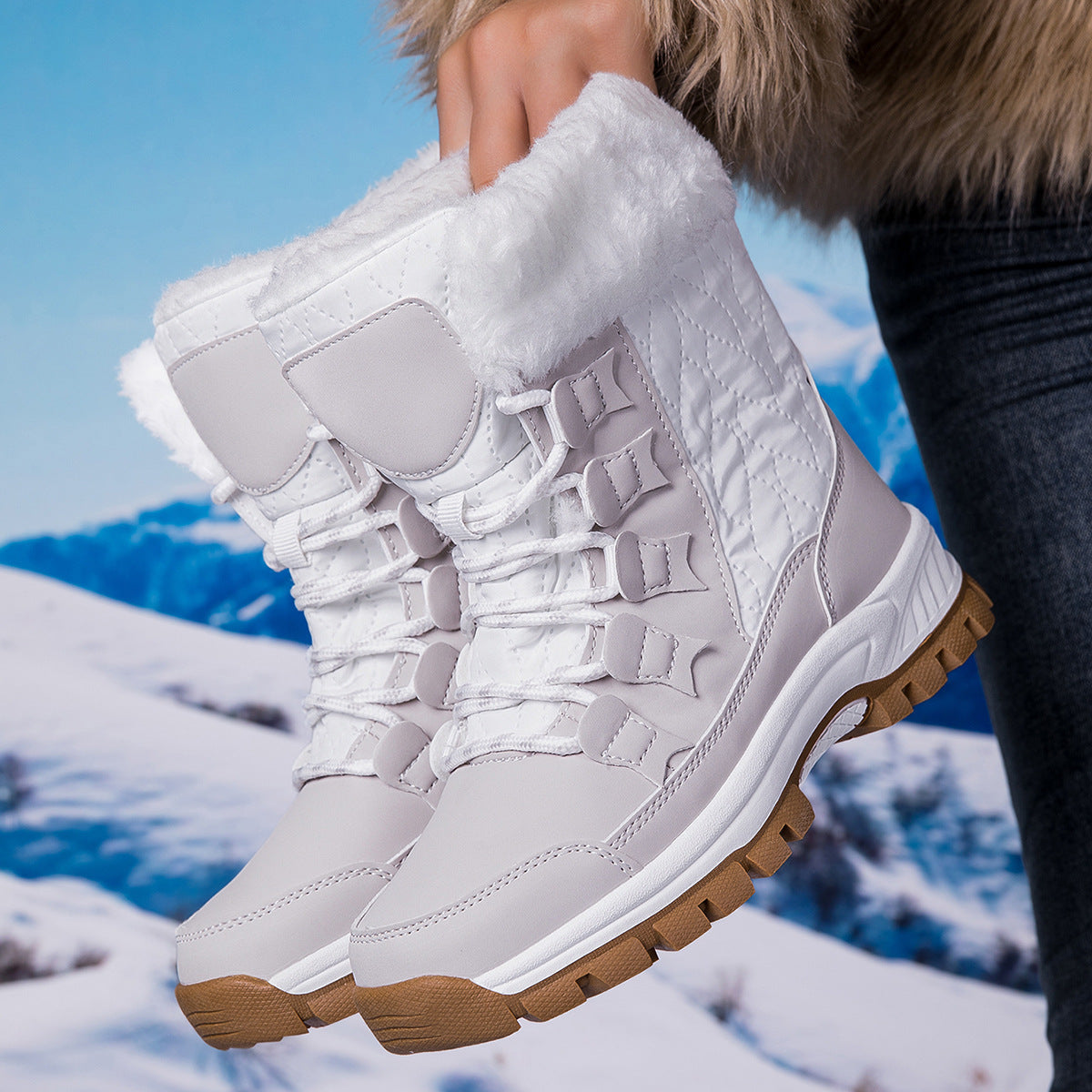 Damen Isolierte Winterstiefel mit rutschfester Sohle und weichem Innenfutter Fudus