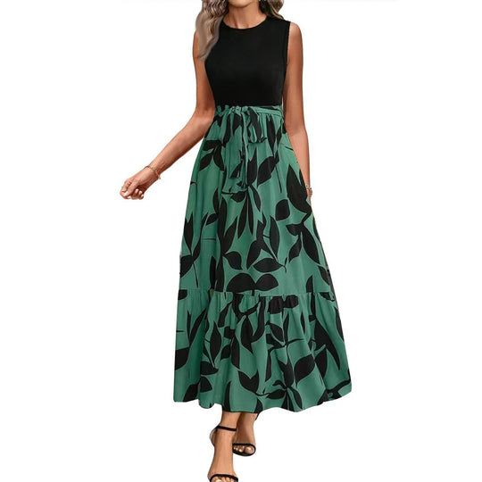 Damen Langärmeliges Maxikleid mit asymmetrischem Schnitt und fließendem Material Fudus