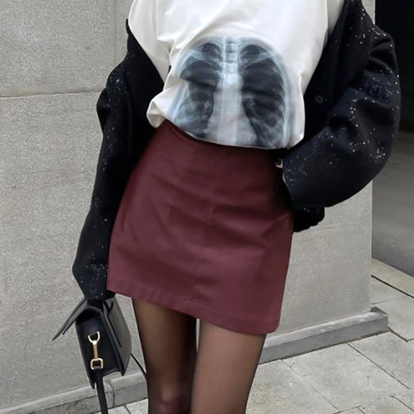 Damen Modischer Lederrock Fudus