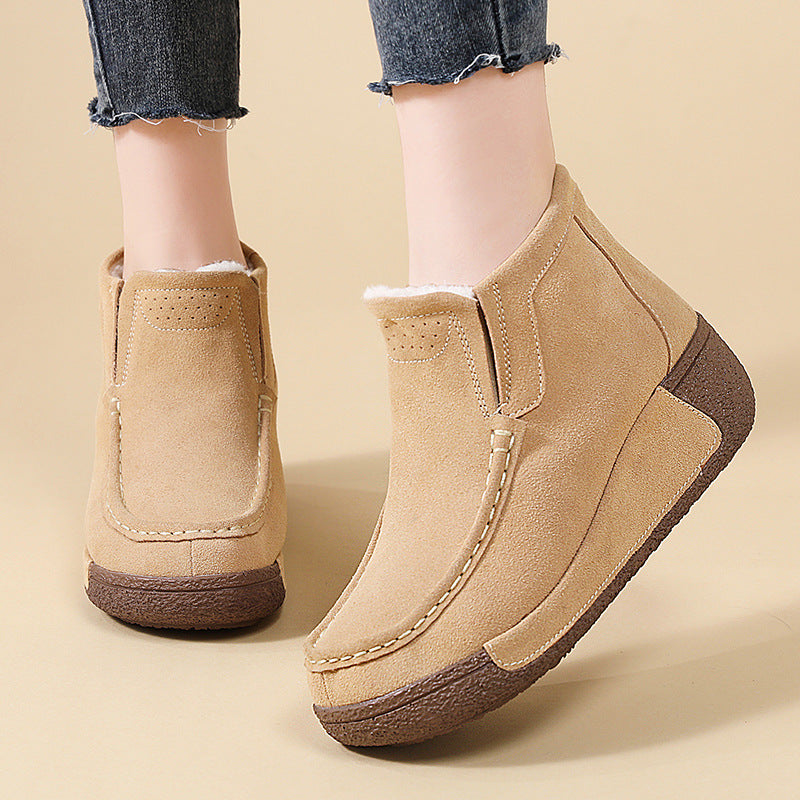 Damen Komfortable Warmgefütterte Stiefeletten mit rutschfester Sohle Fudus