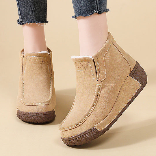Damen Komfortable Warmgefütterte Stiefeletten mit rutschfester Sohle Fudus