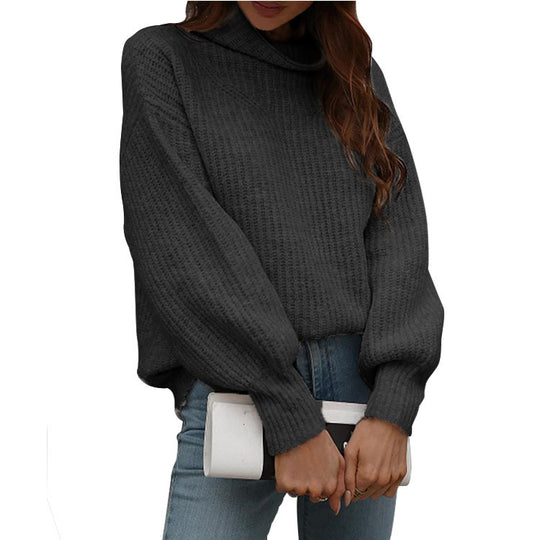 Damen Grobstrickpullover mit weitem Kragen Fudus