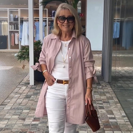 Damen Lässige Hemdblusenjacke im modernen Schnitt Fudus