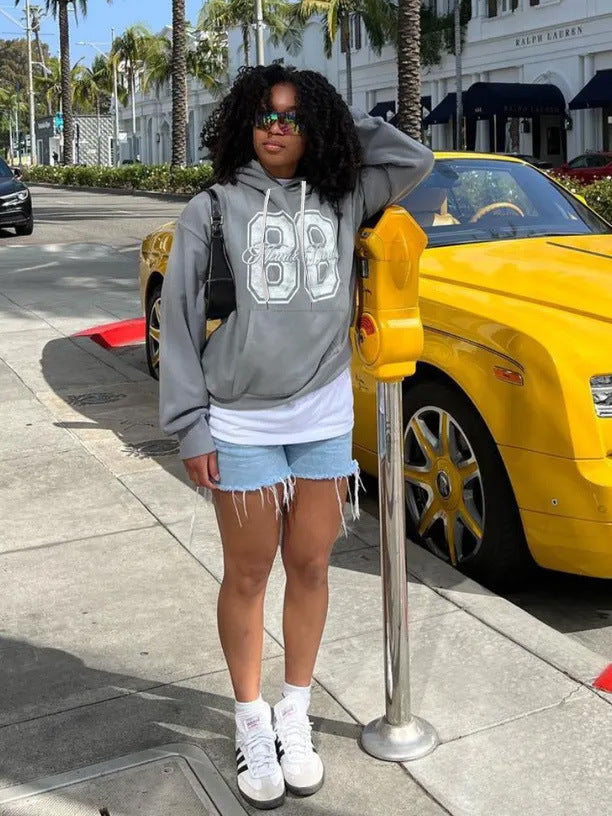 Damen Kapuzenpullover mit sportlichem Aufdruck Fudus