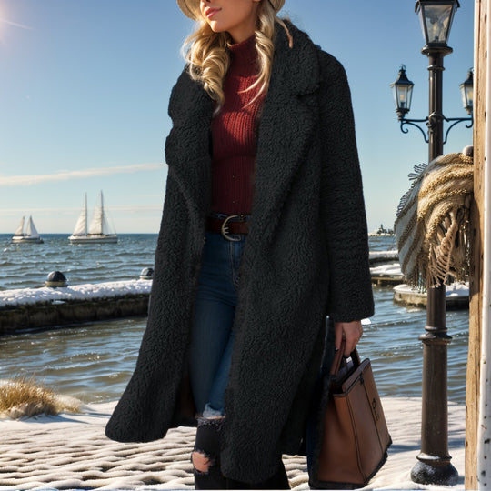 Damen Kuscheliger Teddy-Mantel Fudus