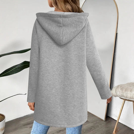 Damen Langarmjacke mit Reißverschluss und praktischen Taschen Fudus