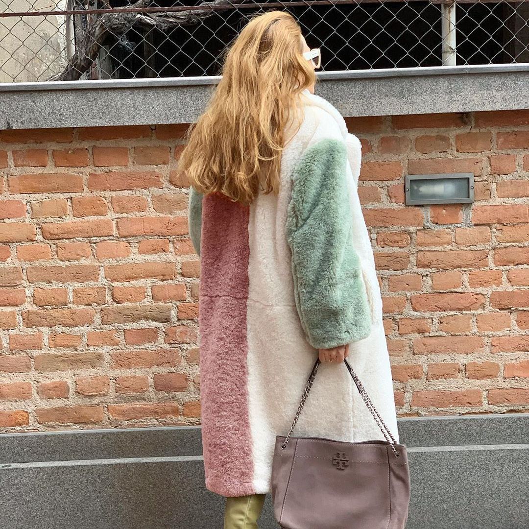 Damen Langhaarmantel aus weichem Teddyfell Fudus