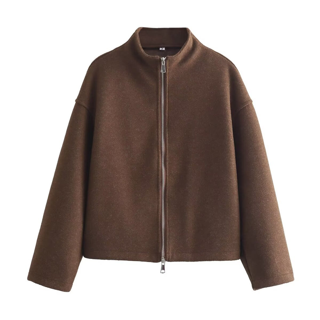 Damen lässige Steppjacke mit hohem Kragen und praktischen Taschen Fudus