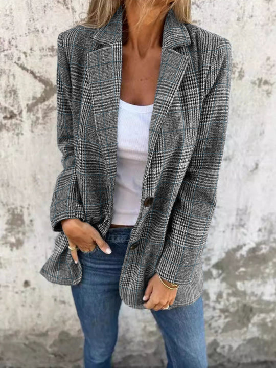 Damen Karierter Blazer Fudus