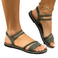 Damen Geflochtene Riemchensandalen mit Fußbett