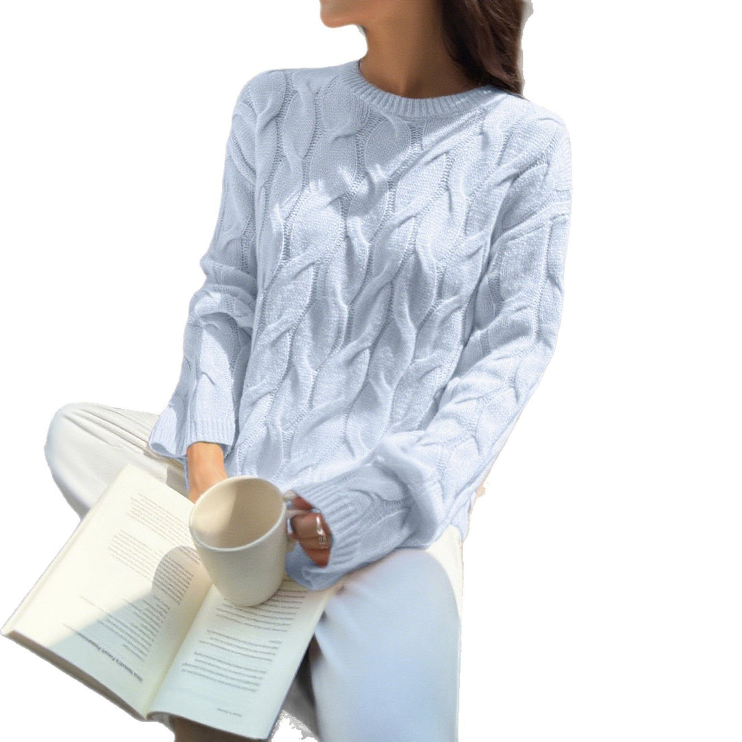 Damen Grobstrickpullover mit Wellenmuster Fudus