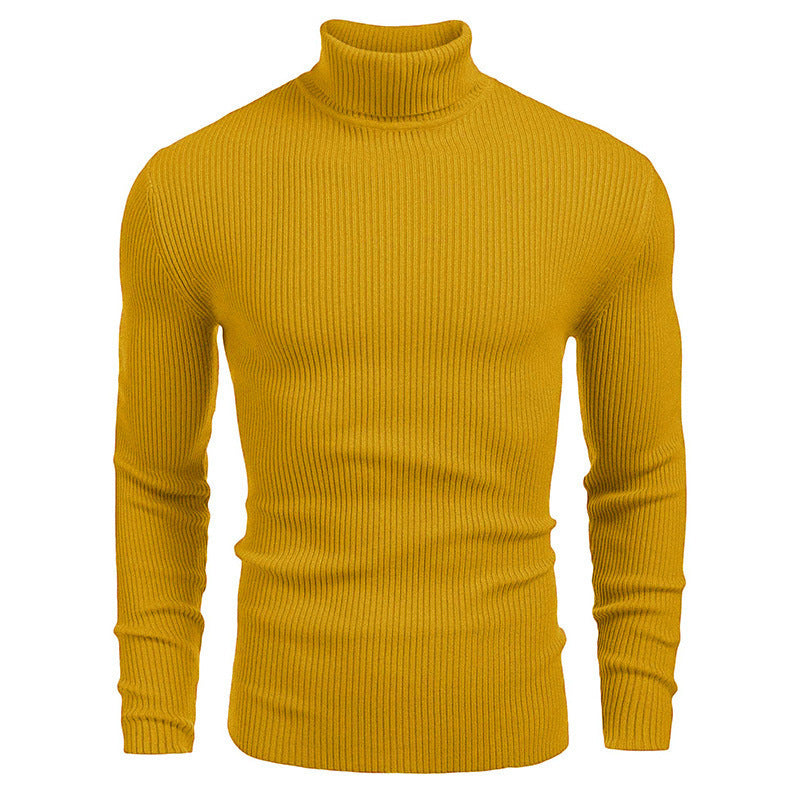 Herren Hochwertiger Rollkragenpullover aus feinem Rippenstrick Fudus