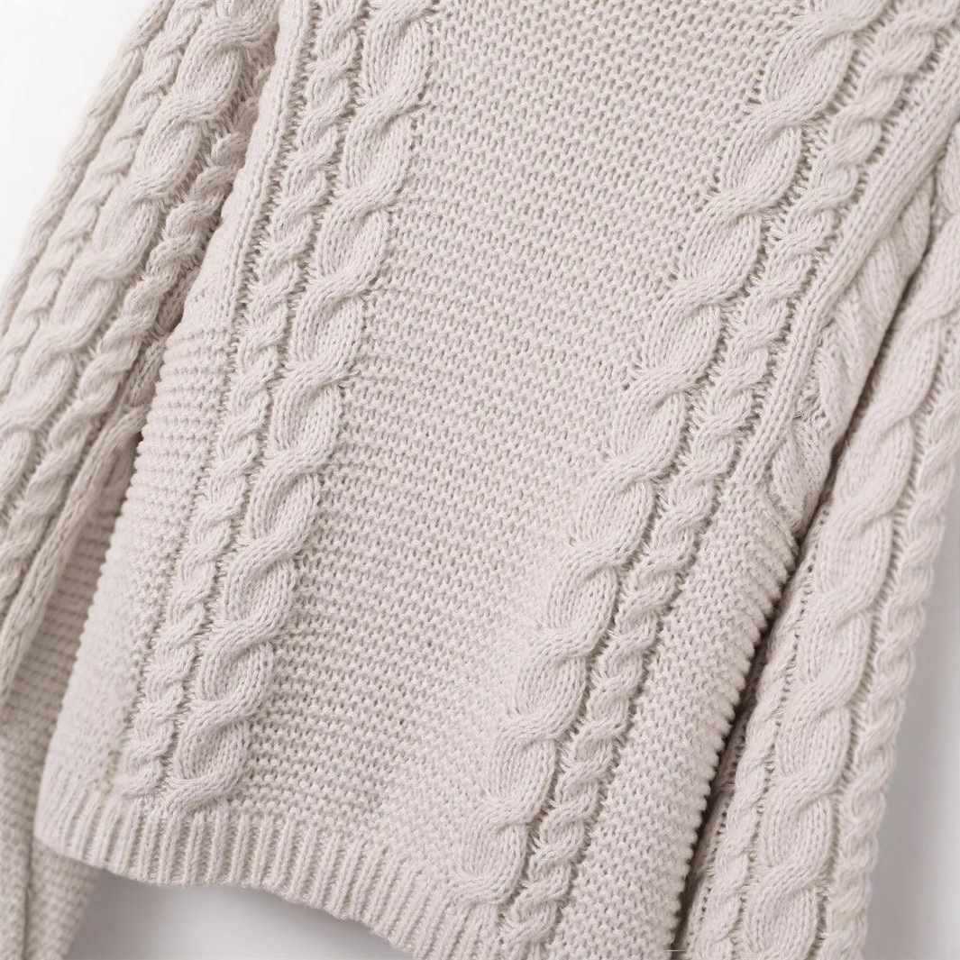Damen kuscheliger Strickpullover mit Zopfmuster Fudus