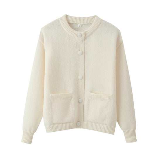 Damen kuschelige Strickjacke mit praktischen Taschen Fudus