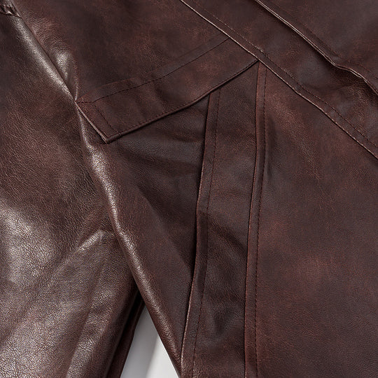 Damen Kunstlederjacke im modernen Schnitt mit lässigen Taschen Fudus