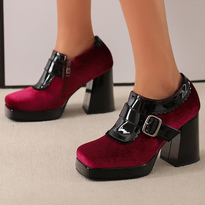 Damen Elegante High Heel Schnürstiefeletten Fudus