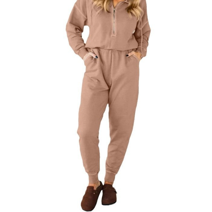 Damen Jumpsuit mit Stehkragen und funktionalen Taschen