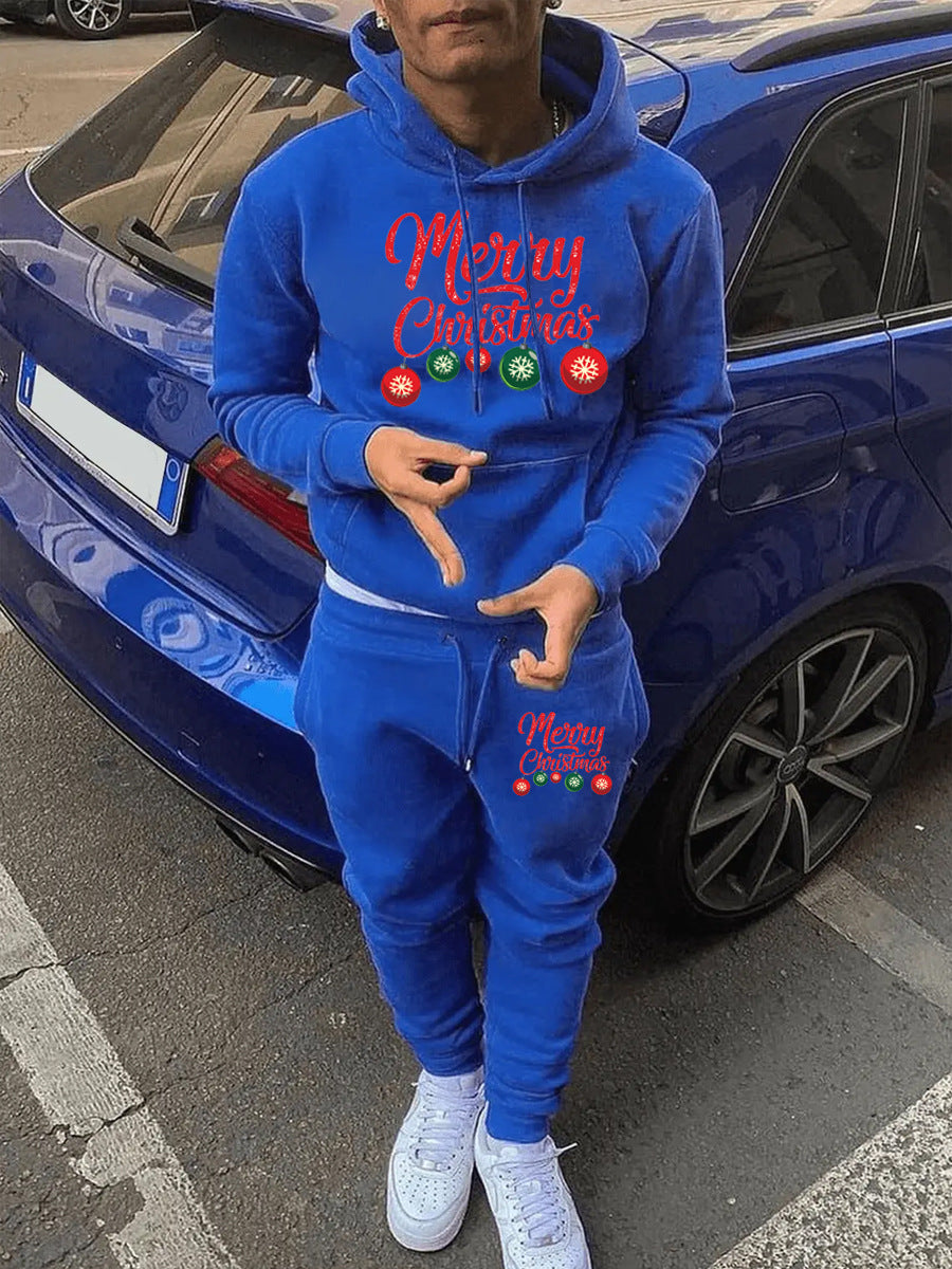 Damen Hoodie und Jogginghose Set mit festlichem Weihnachtsmuster Fudus