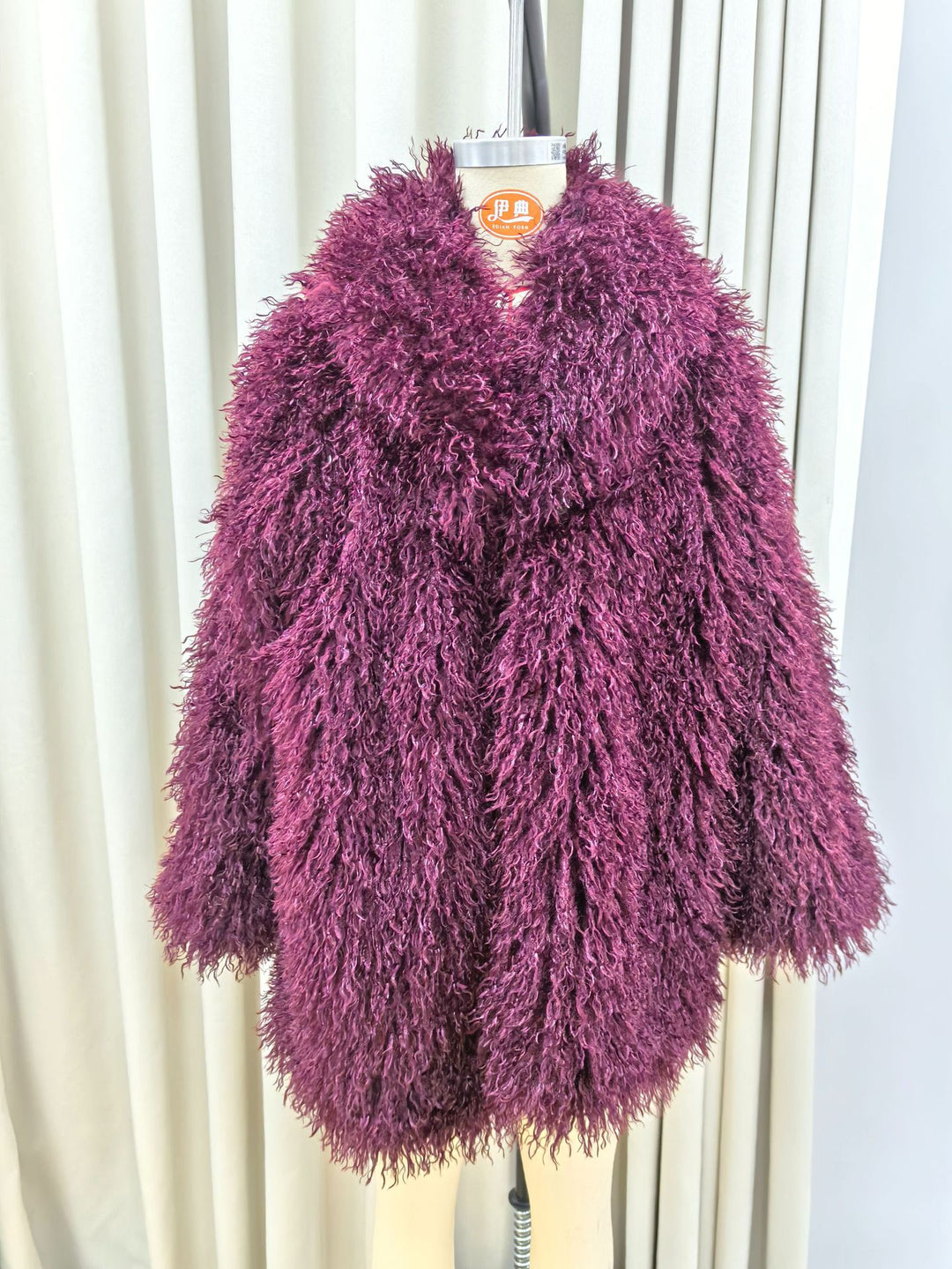 Damen kuschelige Langhaarmantel Fudus