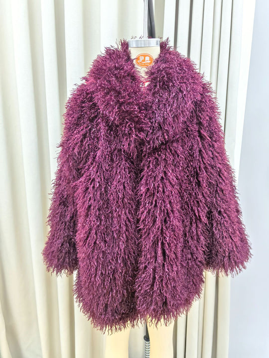 Damen kuschelige Langhaarmantel Fudus