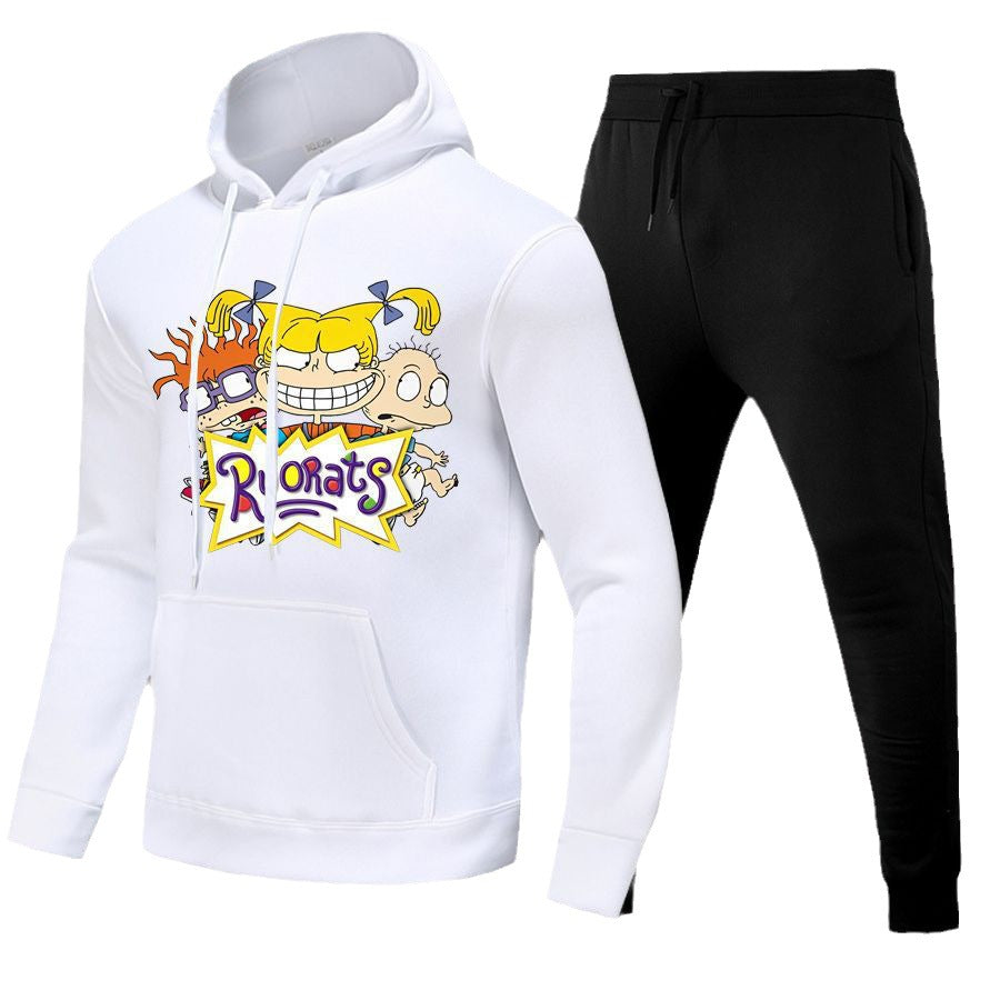 Damen Hoodie und Jogginghose Set mit kreativem Cartoon-Design Fudus