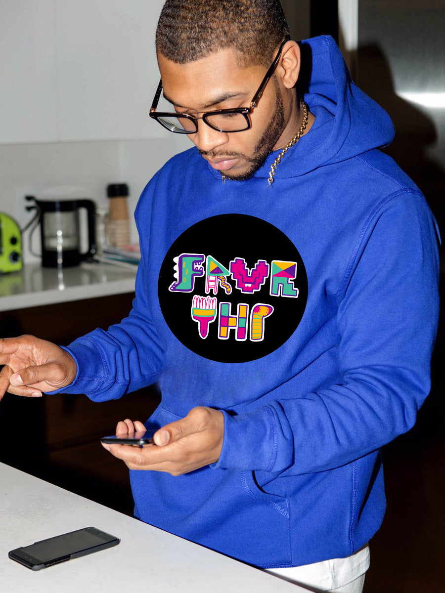 Damen modischer Kapuzenpullover mit auffälligem Grafikdesign und bequemen Kängurutaschen Fudus