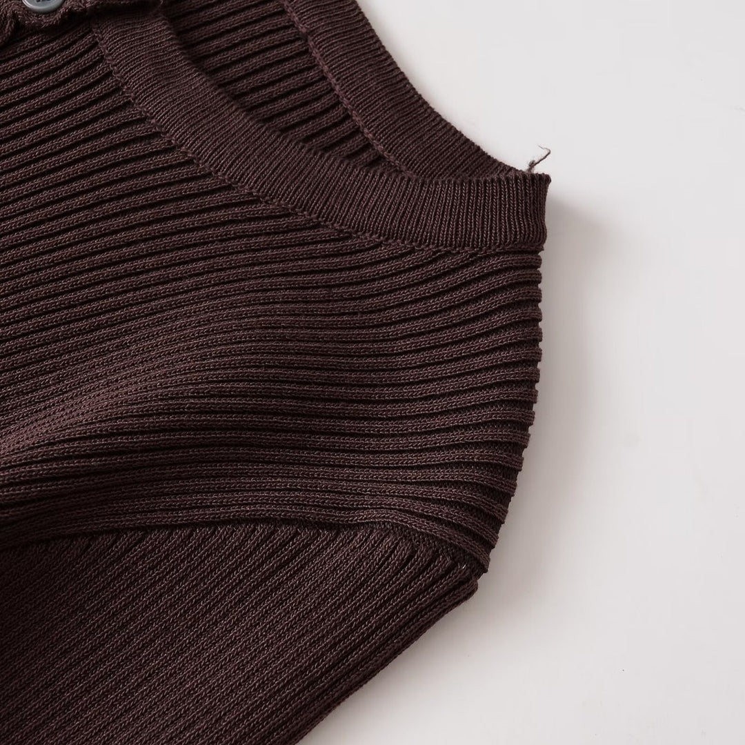 Damen modischer cropped Pullover mit Knopfdetails Fudus