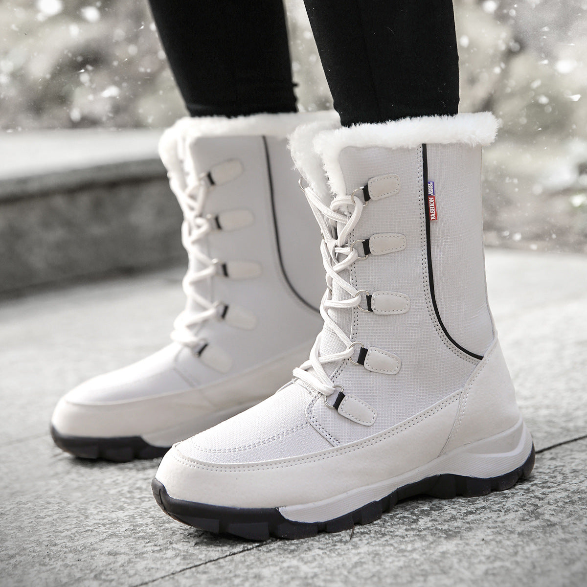 Damen isolierte Winterstiefel mit rutschfester Sohle und weichem Innenfutter Fudus