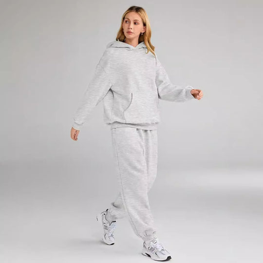 Damen Kapuzensweatanzug mit hochgeschlossenem Kragen und elastischen Bündchen Fudus