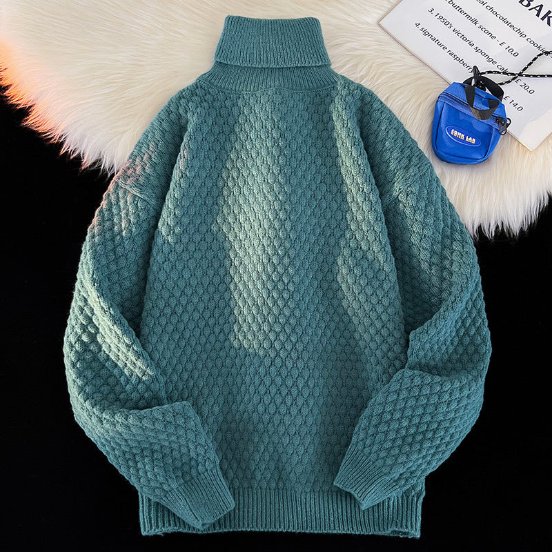 Damen Grobstrick Pullover mit hohem Kragen Fudus