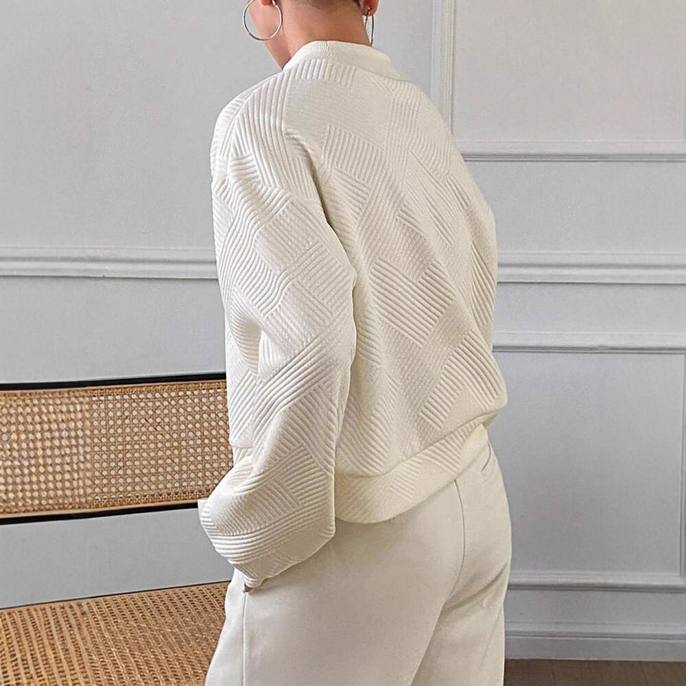 Damen Komfortabler Sweatshirt mit strukturiertem Gewebe Fudus