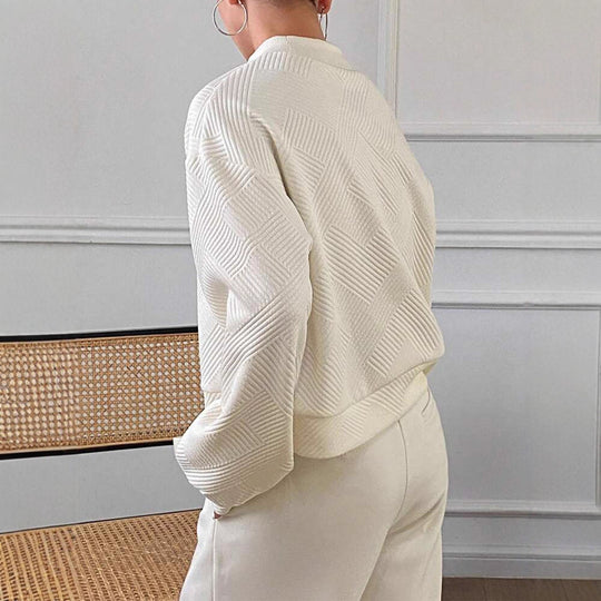 Damen Komfortabler Sweatshirt mit strukturiertem Gewebe Fudus