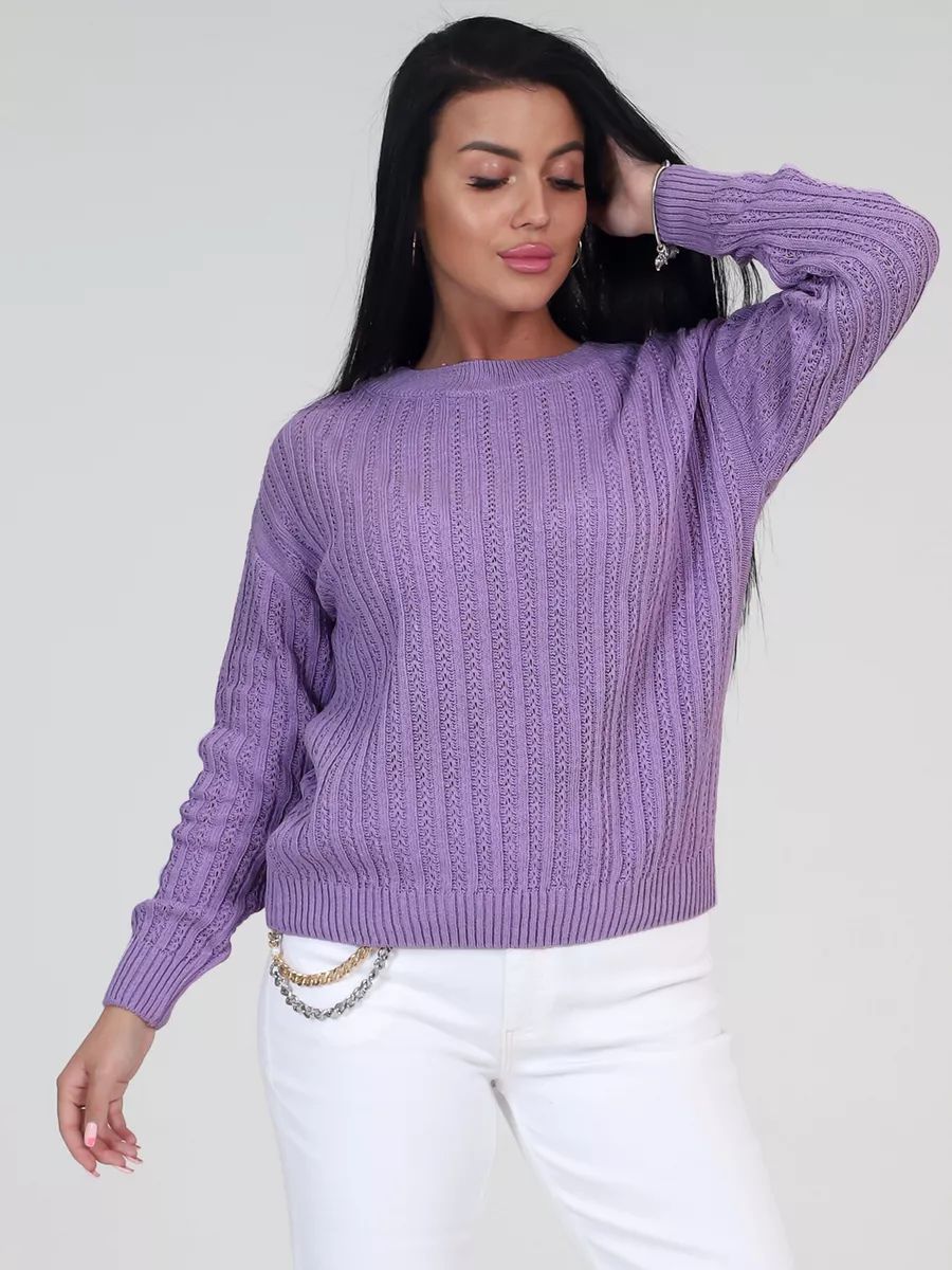 Damen Grobstrickpullover mit strukturiertem Muster Fudus
