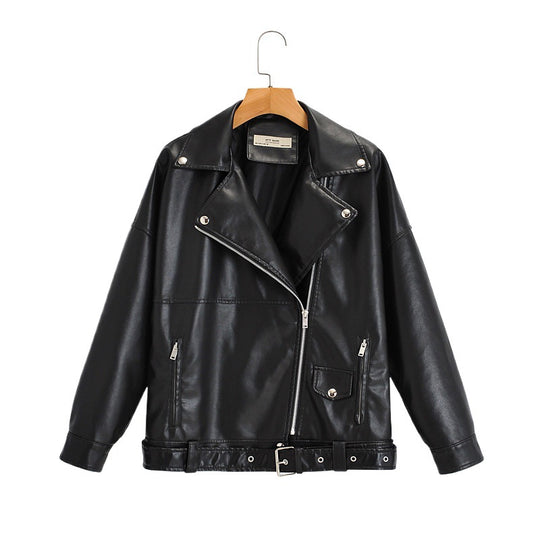 Damen lässige Oversize-Bikerjacke Fudus